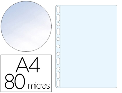 1.400 fundas multitaladro Q-Connect A4 polipropileno 80µ cristal